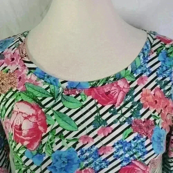 HANNAH Floral Rose Stripe Top sz S Cottagecore Boho - Picture 2 of 8